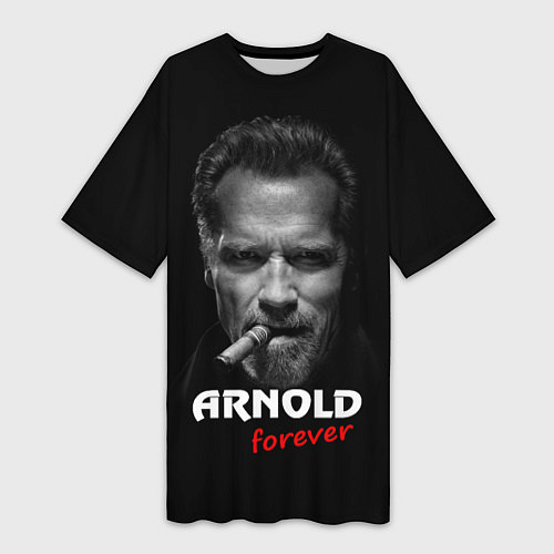 Женская длинная футболка Arnold forever / 3D-принт – фото 1