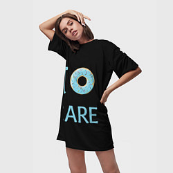 Футболка женская длинная I Donut care, цвет: 3D-принт — фото 2