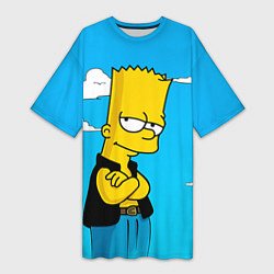 Женская длинная футболка Задумчивый Барт
