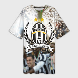 Футболка женская длинная Juventus5, цвет: 3D-принт