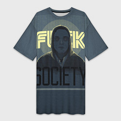 Женская длинная футболка Fuck Society