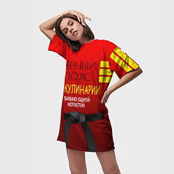 Футболка женская длинная Повар 4, цвет: 3D-принт — фото 2