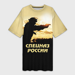 Футболка женская длинная Спецназ России, цвет: 3D-принт