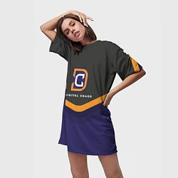 Футболка женская длинная Digital Chaos Uniform, цвет: 3D-принт — фото 2