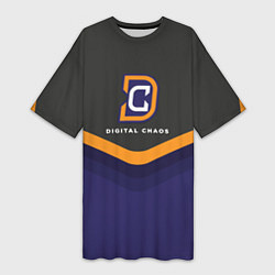 Футболка женская длинная Digital Chaos Uniform, цвет: 3D-принт