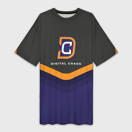 Женская длинная футболка Digital Chaos Uniform / 3D-принт – фото 1