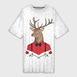 Женская длинная футболка Christmas Deer