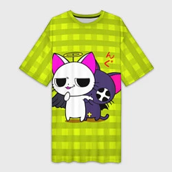 Женская длинная футболка Аниме котики