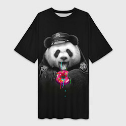 Женская длинная футболка Donut Panda