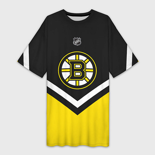 Женская длинная футболка NHL: Boston Bruins / 3D-принт – фото 1