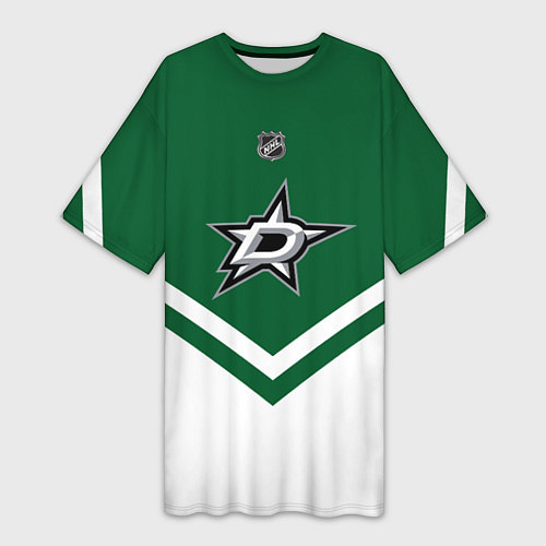 Женская длинная футболка NHL: Dallas Stars / 3D-принт – фото 1