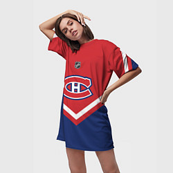 Футболка женская длинная NHL: Montreal Canadiens, цвет: 3D-принт — фото 2