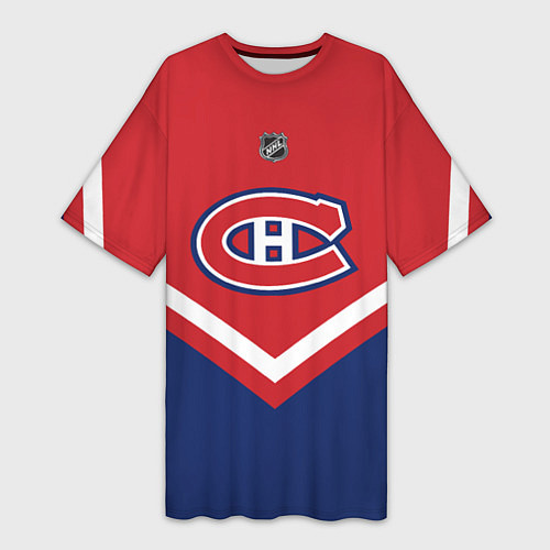 Женская длинная футболка NHL: Montreal Canadiens / 3D-принт – фото 1