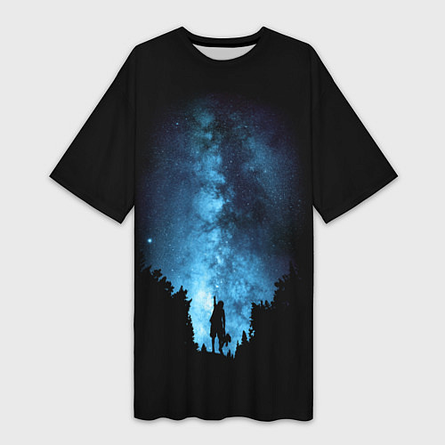 Женская длинная футболка Млечный путь / 3D-принт – фото 1