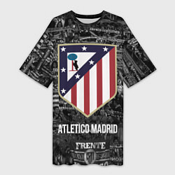 Футболка женская длинная Атлетико Мадрид, цвет: 3D-принт