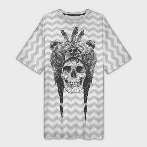 Женская длинная футболка Мертвый шаман / 3D-принт – фото 1