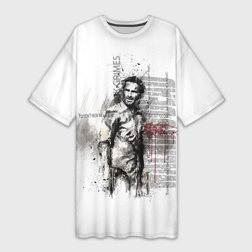 Женская длинная футболка Rick Grimes / 3D-принт – фото 1