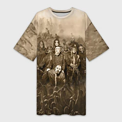 Женская длинная футболка Slipknot Sepia