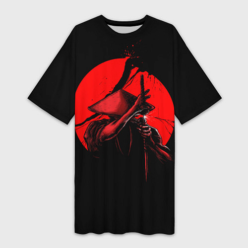 Женская длинная футболка Сила самурая / 3D-принт – фото 1