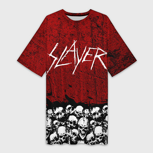 Женская длинная футболка Slayer Red / 3D-принт – фото 1