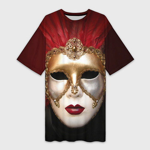Женская длинная футболка Венецианская маска / 3D-принт – фото 1