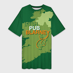 Футболка женская длинная Irish pub Blarney, цвет: 3D-принт