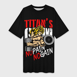 Женская длинная футболка Titans Gym