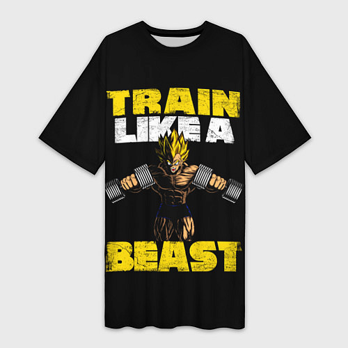 Женская длинная футболка Train Like a Beast / 3D-принт – фото 1