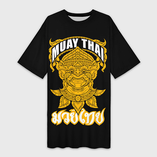 Женская длинная футболка Muay Thai Fighter / 3D-принт – фото 1