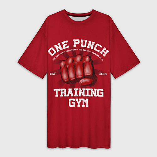 Женская длинная футболка One Punch Gym / 3D-принт – фото 1
