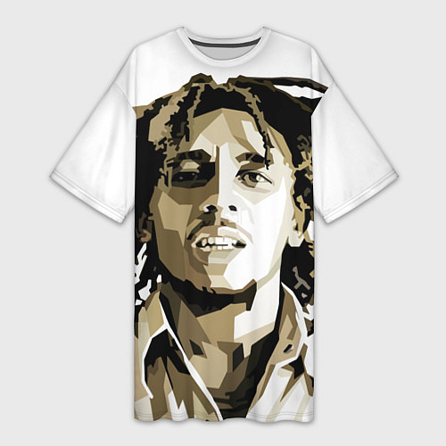 Женская длинная футболка Bob Marley: Mono / 3D-принт – фото 1