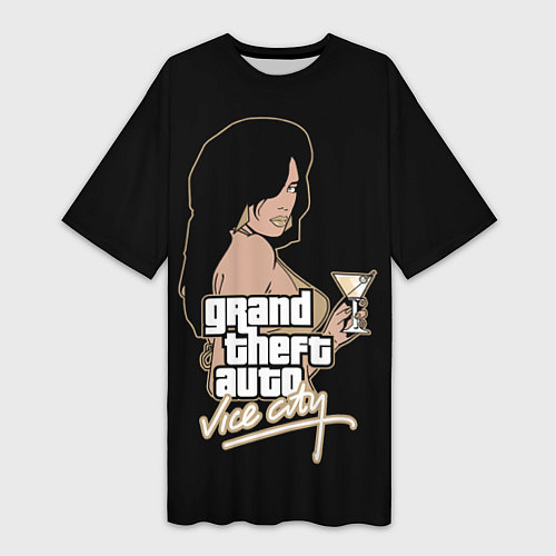Женская длинная футболка GTA Vice City / 3D-принт – фото 1
