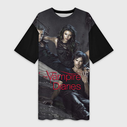 Женская длинная футболка Дневники вампира / 3D-принт – фото 1