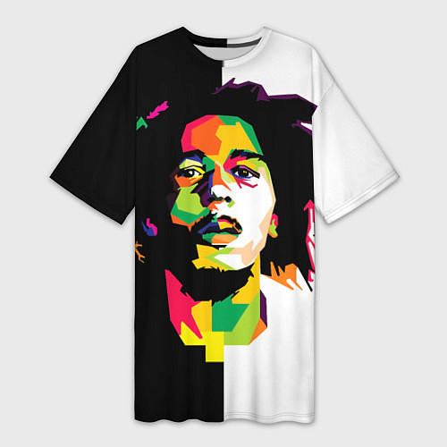 Женская длинная футболка Bob Marley: Colors / 3D-принт – фото 1