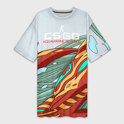 Женская длинная футболка CS:GO Aquamarine Revenge / 3D-принт – фото 1