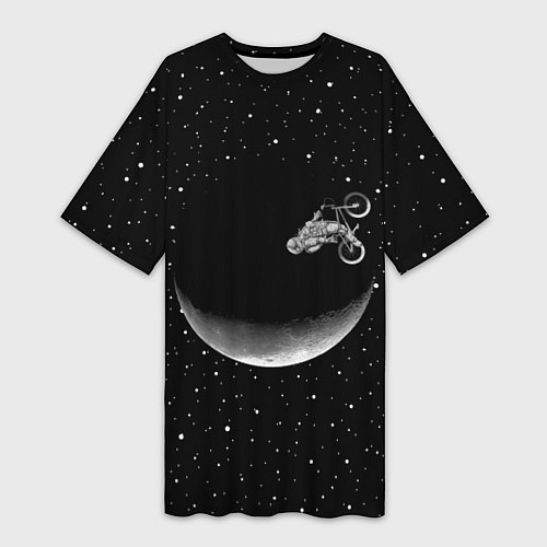 Женская длинная футболка Астронавт байкер / 3D-принт – фото 1