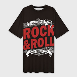 Женская длинная футболка Rock & Roll