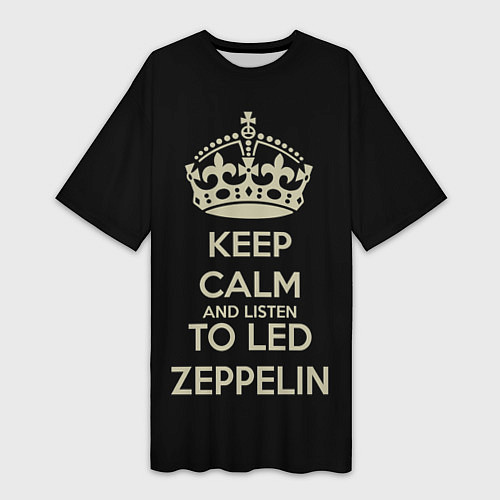Женская длинная футболка Keep Calm & Led Zeppelin / 3D-принт – фото 1
