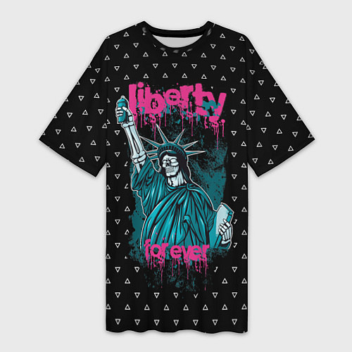 Женская длинная футболка Liberty Forever / 3D-принт – фото 1