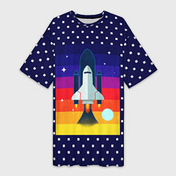 Женская длинная футболка Запуск ракеты