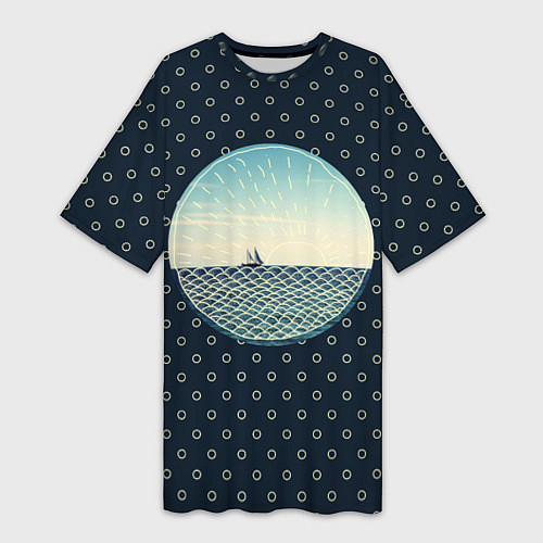 Женская длинная футболка Морское настроение / 3D-принт – фото 1