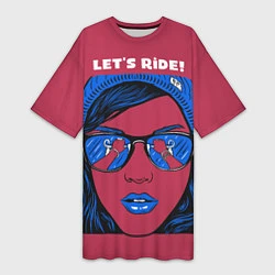Женская длинная футболка Let's Ride
