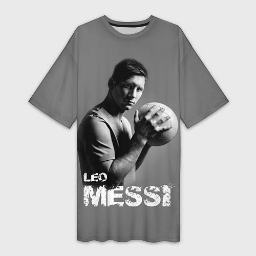 Женская длинная футболка Leo Messi / 3D-принт – фото 1