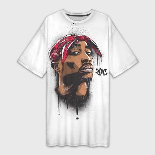 Женская длинная футболка 2Pac / 3D-принт – фото 1
