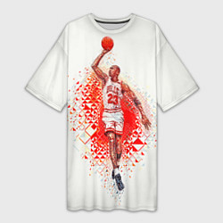 Женская длинная футболка Michael Jordan: Red Star