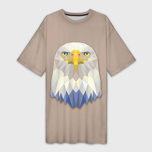 Женская длинная футболка Геометрический орел / 3D-принт – фото 1