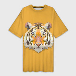 Женская длинная футболка Геометрический тигр