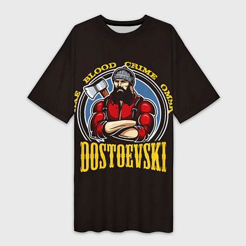 Женская длинная футболка Dostoevsky: Crime Omsk / 3D-принт – фото 1