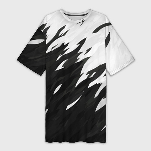 Женская длинная футболка Black & white / 3D-принт – фото 1