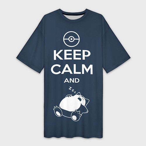 Женская длинная футболка Keep Calm & Squirtle / 3D-принт – фото 1